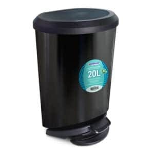 Lixeira com Pedal Preta Primeira Moagem – 20 LITROS