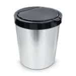 Lixeira Redonda Com Tampa Click Label Inox - 10 litros