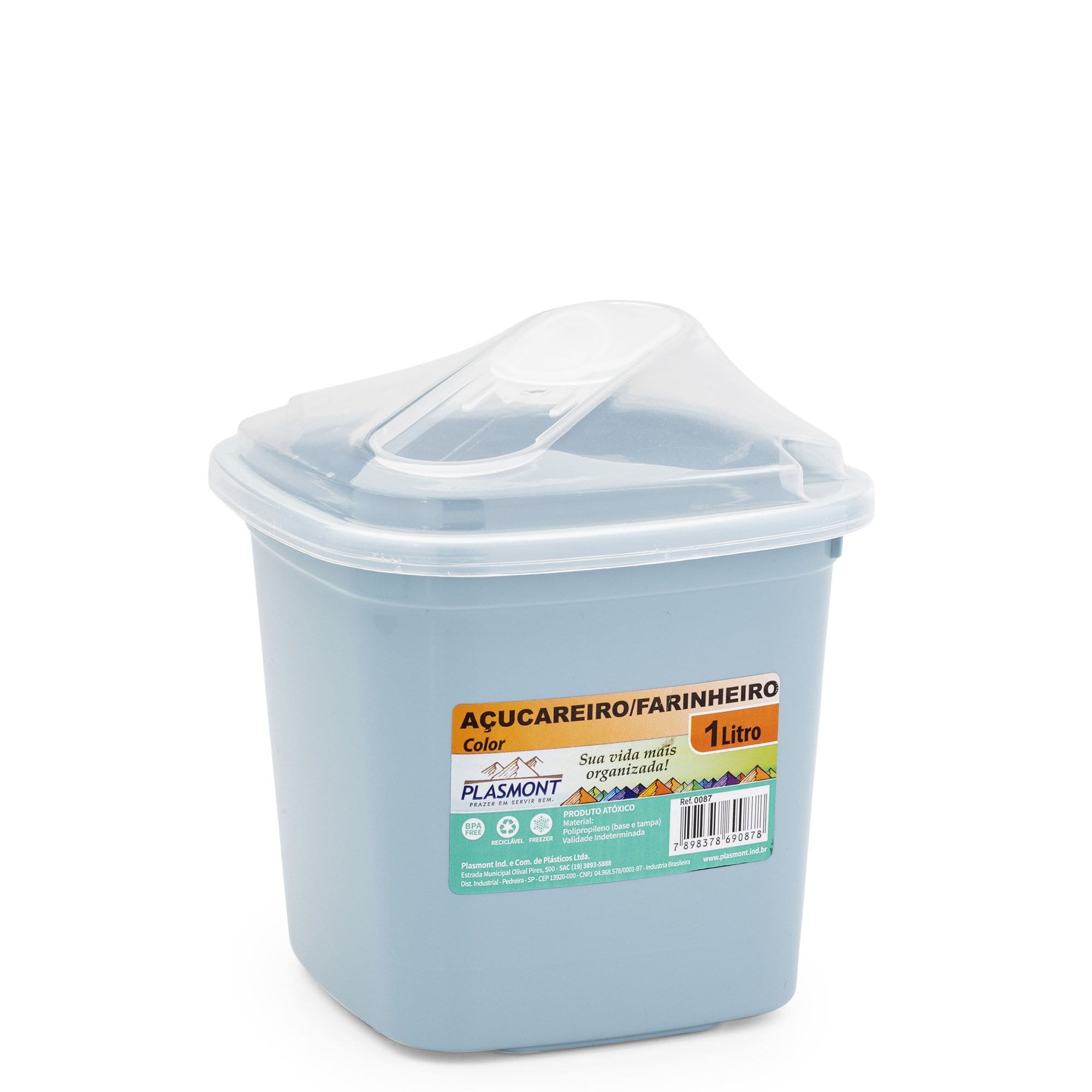 Açucareiro/Farinheiro de Plástico Colorido Sortido 1L - Imagem 2