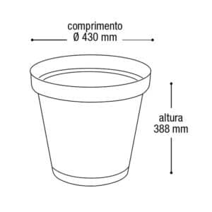 Vaso Redondo Rattan 36 Litros Preto Primeira Moagem - Imagem 3