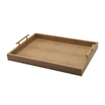 Bandeja Decorativa Texturizada com Alça de Metal