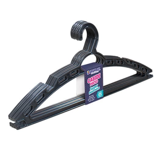 30196 Cabide Preto Ultra Resistente - Kit com 5 unidades - Imagem 1