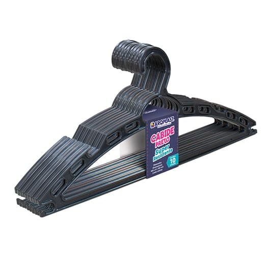 31789 Cabide Preto Ultra Resistente - Kit com 10 unidades - Imagem 1