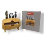 Kit para Vinho com Suporte de Bambu - Wellmix