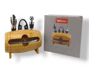 Kit para Vinho com Suporte de Bambu - Wellmix - Imagem 2