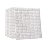 Placa Adesiva para Papel de Parede 3D 70x77cm 5mm de Tijolinho Branco