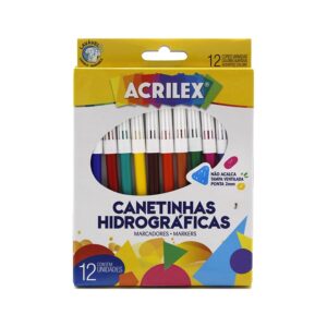 Canetinhas Hidrográficas 12 Cores Acrilex