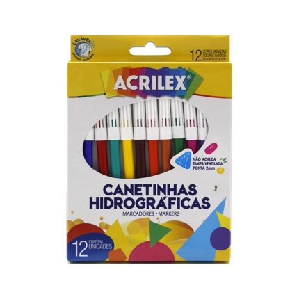 Canetinhas Hidrográficas 12 Cores Acrilex