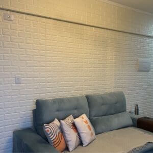 Placa Adesiva para Papel de Parede 3D 70x77cm 5mm de Tijolinho Branco - Imagem 3