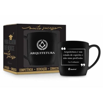 Caneca/Xícara Cerâmica 360ml Cursos Arquitetura - Brasfoot