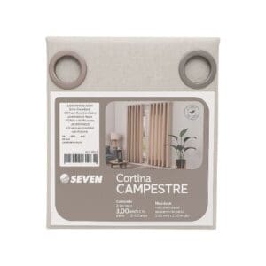 Cortina de Tecido 100% Poliéster Rústica Campestre 1,60x2,84M Sortido - Seven Têxtil