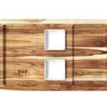 Petisqueira Teca 39x25cm Com 2 Potes e 2 Divisórias