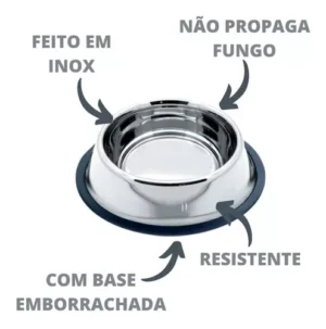 Comedouro Pet de Inox 18cm Rio Tijucas - Imagem 3