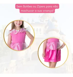 Fantasia Vestido Princesa Aurora Com Tiara Master Toy - Imagem 3