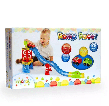 Super Pista Com 2 Carrinhos Ramp Racer 28 Peças
