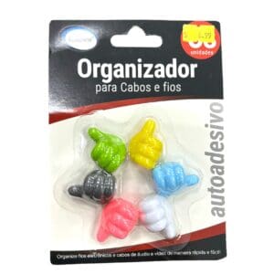 Kit com 6 Organizadores de Cabos e Fios em Formato de Mãos