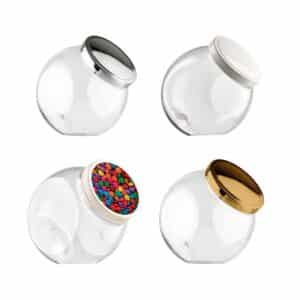 Pote Baleiro de Plástico Transparente com Tampa Sortida - Indústria Bandeirantes