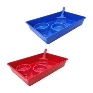 Kit para Gato com Pá + Bandeija + Comedouro Polymer