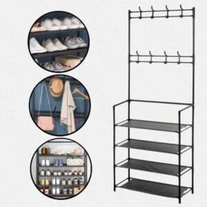 Organizador Multiuso 4 Prateleiras + 8 Ganchos 26,5x60x154cm Cosy - Imagem 4