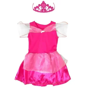 Fantasia Vestido Princesa Aurora Com Tiara Master Toy - Imagem 2
