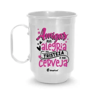 Caneca Alumínio Amigas na Alegria e na Cerveja - Brasfoot - Imagem 2