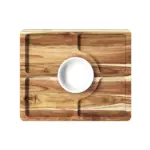 Petisqueira Teca 4 Divisórias 28cm x 23cm com 1 Pote Central - Stolf