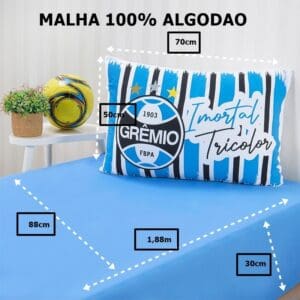 Jogo de Cama Malha Solteiro Grêmio 2pçs Bene Casa - Imagem 4