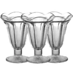 Taça de Sobremesa de Vidro Tulipa 190ML Jogo de 3 Peças Wincy