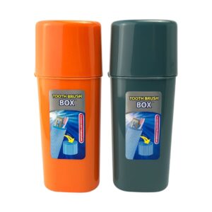 Kit de Porta Escova e Pasta de Dente com 2 Peças de Plástico