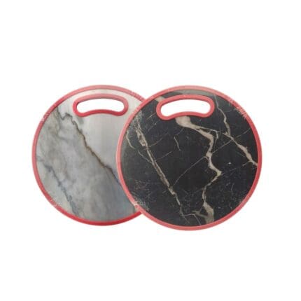Tabua Redonda de Plástico Estampa de Mármore 30cm - Wellmix