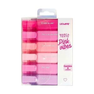 Marca Texto Pink Vibes Estojo C/6 Cores - Leoarte