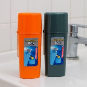 Kit de Porta Escova e Pasta de Dente com 2 Peças de Plástico - Imagem 3