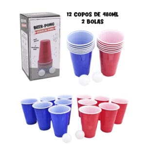 Jogo Cerveja Pong 12 Copos 480ML + 2 Bolas - Imagem 4