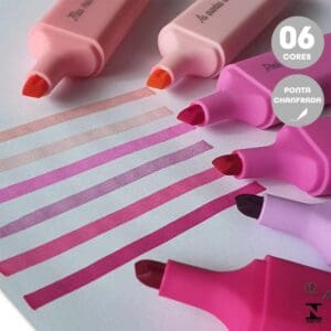 Marca Texto Pink Vibes Estojo C/6 Cores - Leoarte - Imagem 5