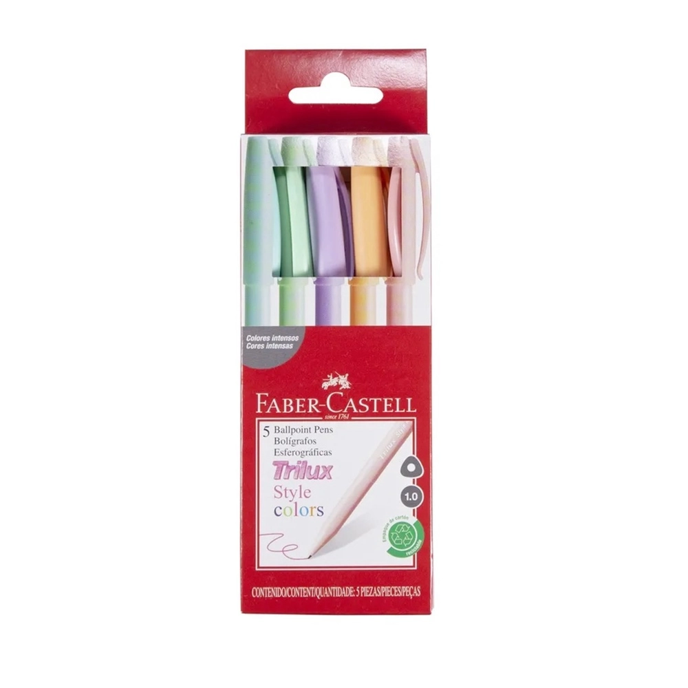 6824258291_1 Kit Caneta Esferográfica Trilux Style Colors - Faber Castell - Imagem 1