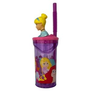 Copo 3D Com Canudo Princesas 360ML - Imagem 2