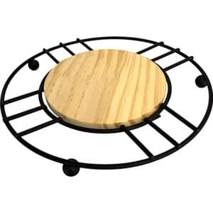 Descanso De Panela Aramado Ferro E MDF 17x17x1,5Cm