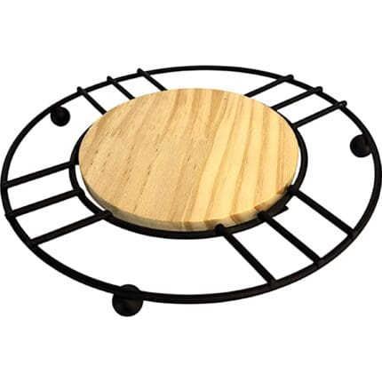 Descanso De Panela Aramado Ferro E MDF 17x17x1,5Cm