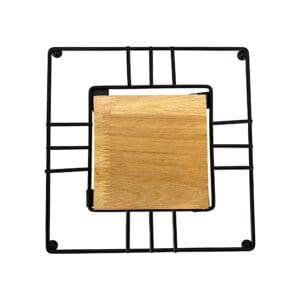 Descanso De Panela Aramado Quadrado - Ferro E MDF 18x18x1,5Cm - Imagem 3