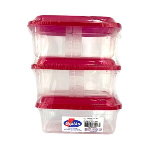 Conjunto C/ 3 Potes Retangulares 400ml Sortido - Giplás