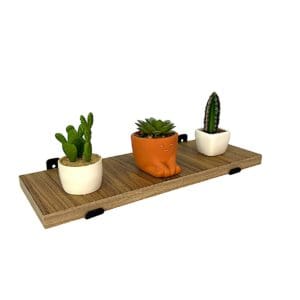 Prateleira de Madeira Louro Feijó Com Suporte "C" Preto 1,8x40x15CM Viena - Prat-K - Imagem 4