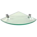 Prateleira de Vidro Com Suporte Cromado 20x20CM Vetro Raio- Prati-K