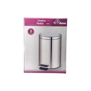 Lixeira com Pedal Inox 5L - Em Casa Tem