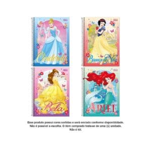 Caderno Universitário 80 Folhas 1 Matéria Princesa Disney - Tilibra - Imagem 2