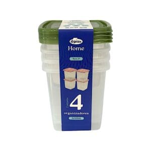 Conjunto C/ 4 Organizadores Quadrados Altos Home 625ml - Giplás