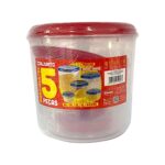 Conjunto Mantimentos 5pçs Redondo 6L/3L/2L/1L/600ML - Giplás