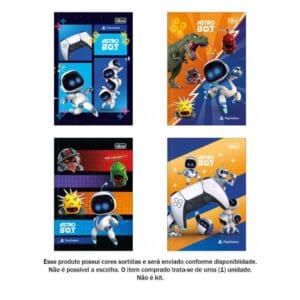 Caderno Brochura Astro Bot Play Station 1 Matéria 80 Folhas - Tilibra - Imagem 2