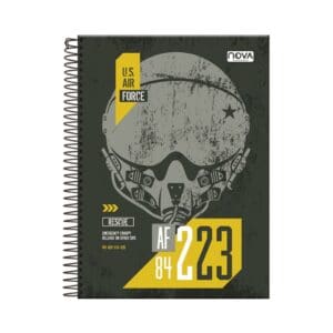 Caderno Universitário Espiral 1 Matéria 80 Folhas Air Force - Nova Cadernos
