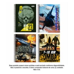 Caderno Universitário Espiral 1 Matéria 80 Folhas Air Force - Nova Cadernos - Imagem 2