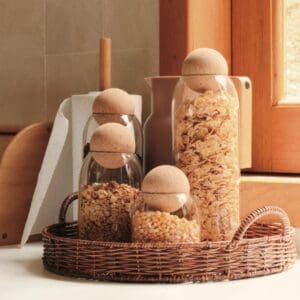 Pote de Vidro Hermético C/ Tampa Redonda de Cortiça - Petrin - Imagem 2